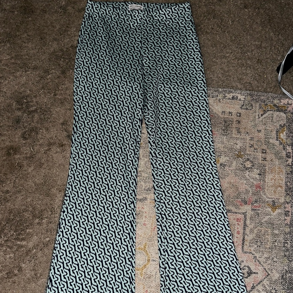 Patterned Black and White Pants